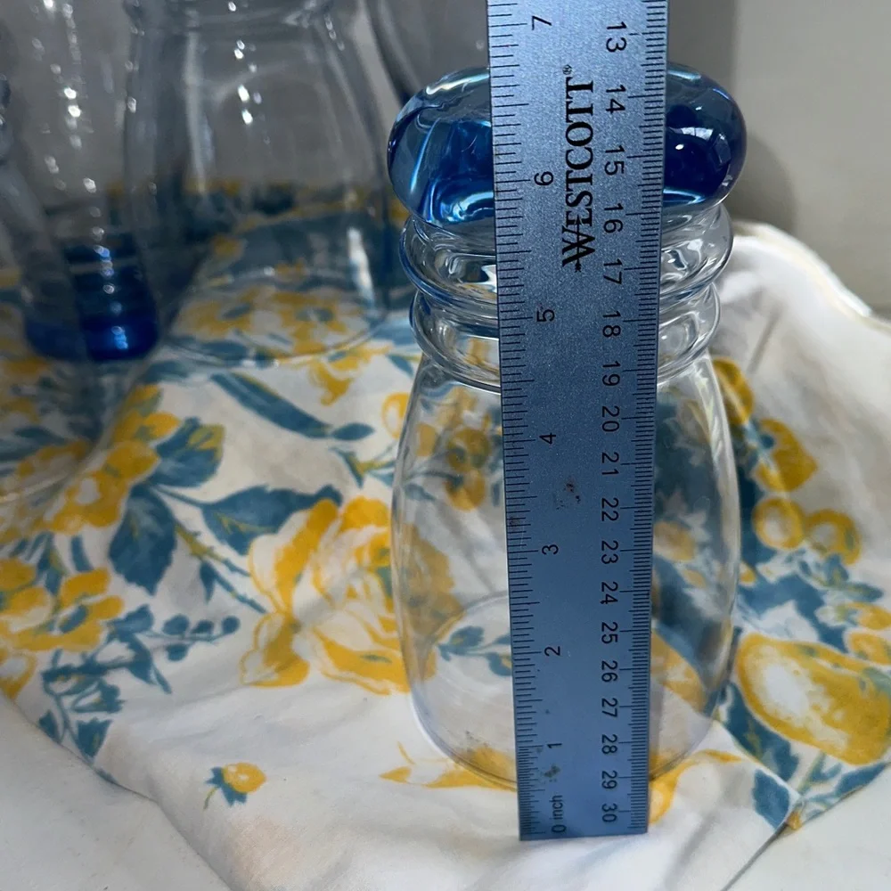 Libby mid century water goblets “Misty Blue Bangles 16 oz (set of 5)